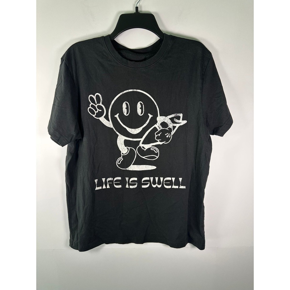 Original Use Shirt Mens M Black Life Is Swell Graphic Short Sleeve Crew Tee